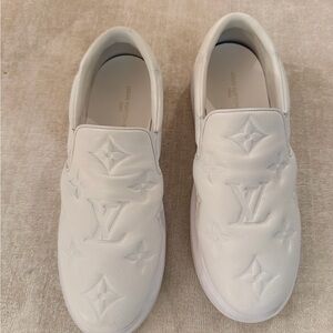 Louis Vuitton Cream Slip-On Shoes